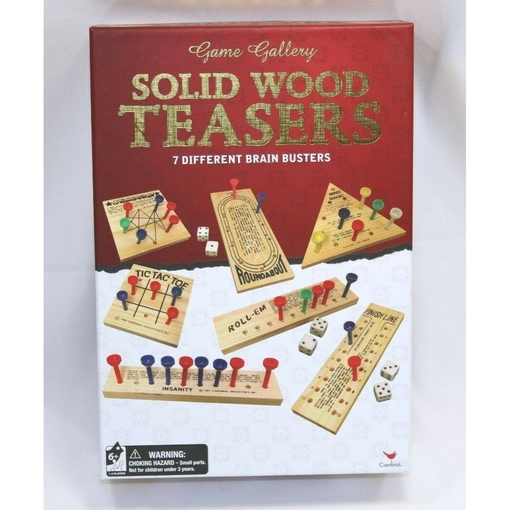 Cardinal Game Gallery Solid Wood Teasers 7 Different Brain Busters Set 68402
